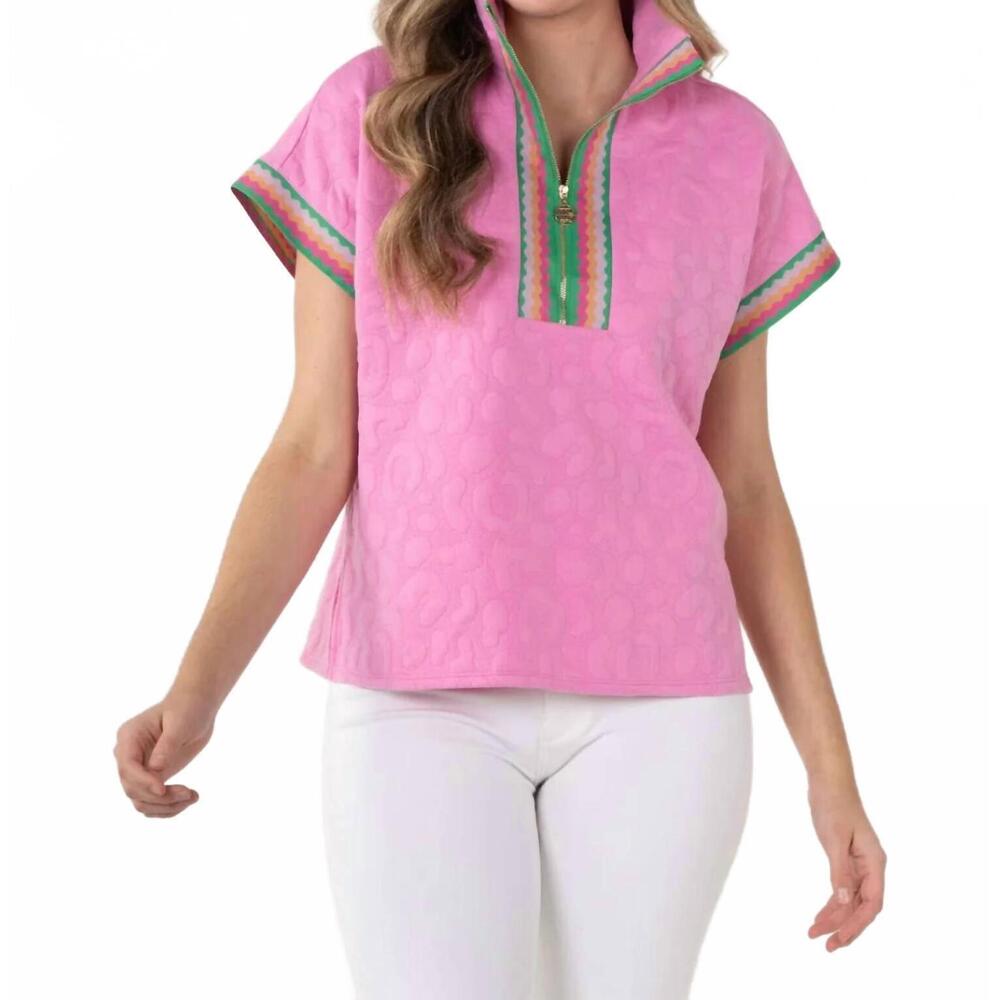 NEW EMILY MCCARTHY poppy top in magenta cheetah